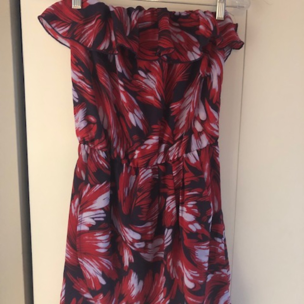 Floral ruffle mini dress